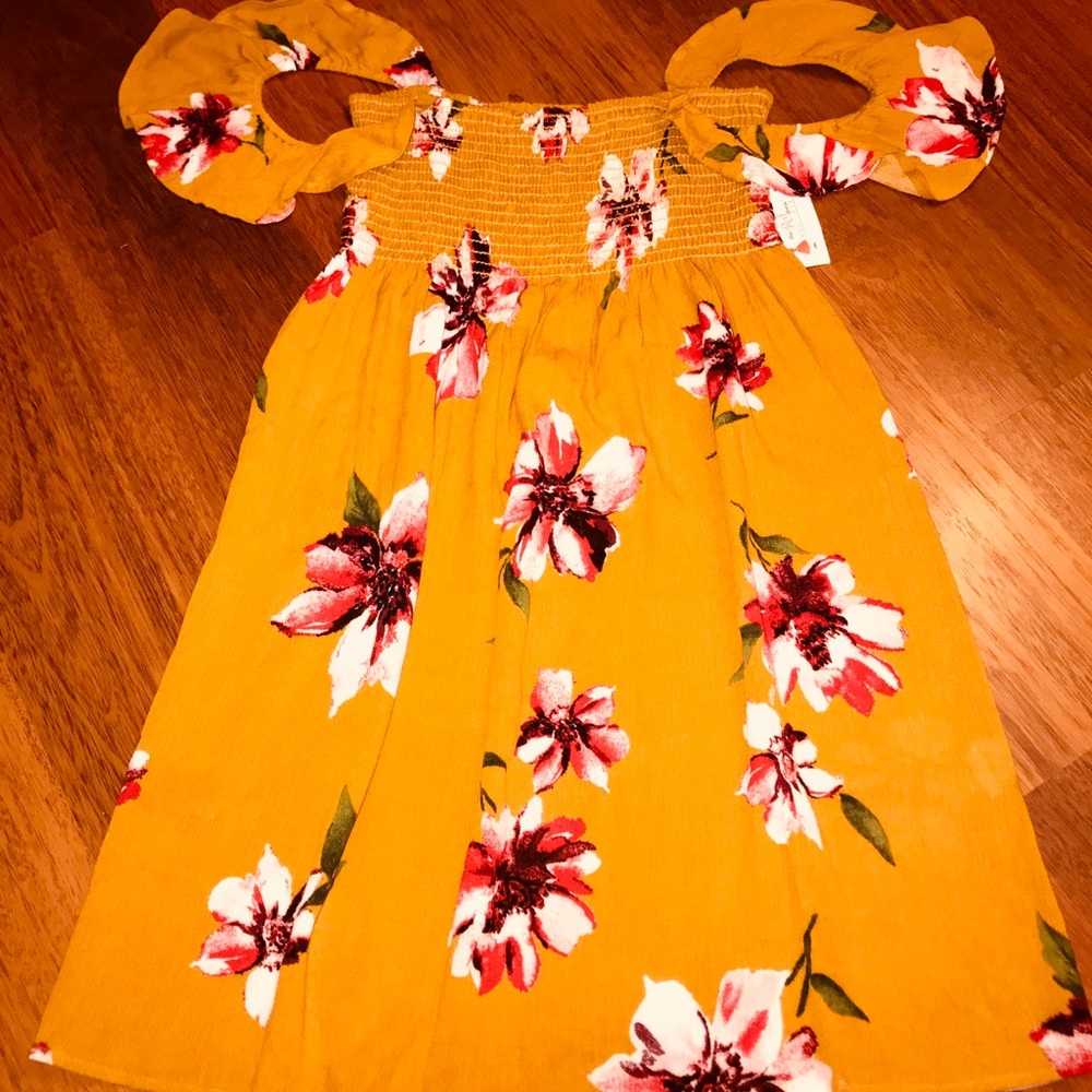 Floral mustard dress